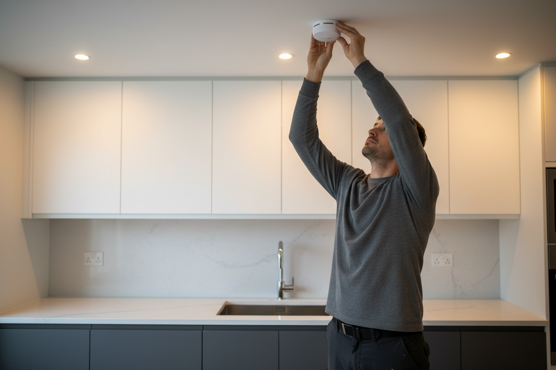 Hittemelder aan plafond in keuken