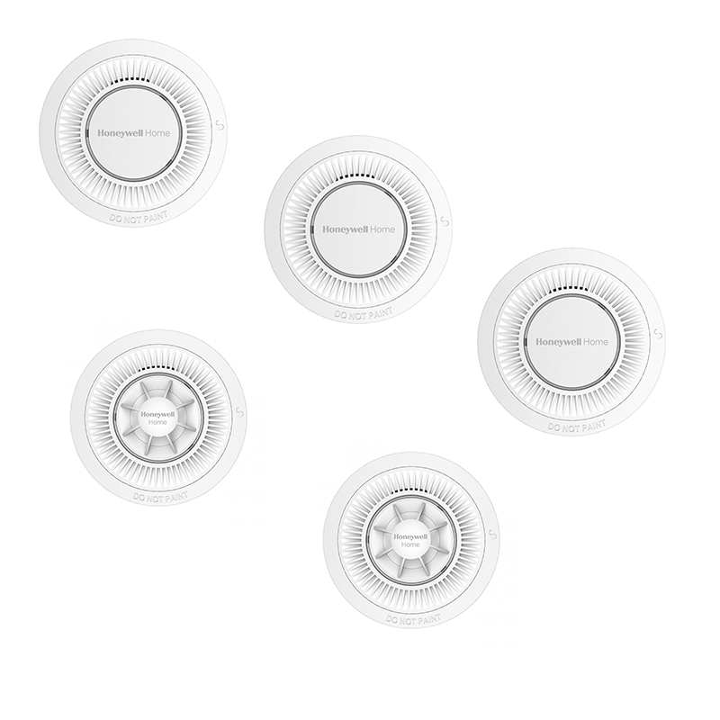 Honeywell brandbeveilingspakket 3 optische rookmelders en 2 hittemelders koppelbaar